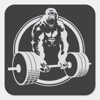 Gorilla Fitness Beast Mode Heffen Crossfit Vierkante Sticker