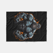 gorilla flexing fleece deken (Voorkant (Horizontaal))