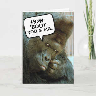 GORILLA FUNNY BIRTHDAY WENSKAARTEN KAART