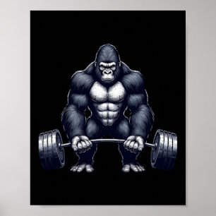 Gorilla Gewichtheffen Fitness Gym Training Bodybui Poster