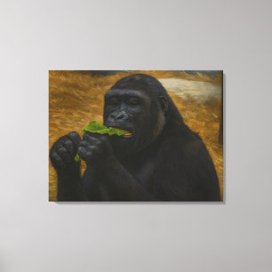 Gorilla Grace - Realistisch wildlife portret Canvas Afdruk