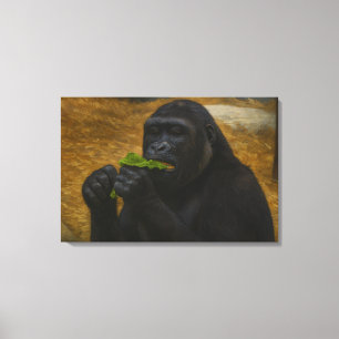 Gorilla Grace - Realistisch wildlife portret Canvas Afdruk