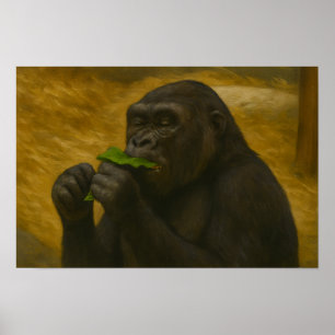 Gorilla Grace - Realistisch wildlife portret Poster