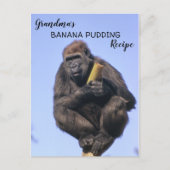 Gorilla Grandma's Banana Pudding Recept Kinder kok Briefkaart (Voorkant)