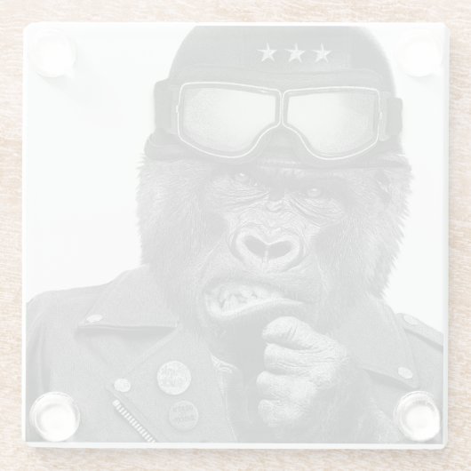 Gorilla Guy Glazen Onderzetter (Achterkant)