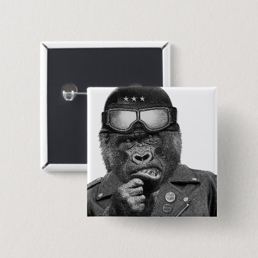 Gorilla Guy Vierkante Button 5,1 Cm (Voorkant /achterkant)