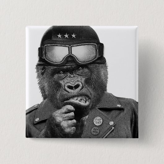 Gorilla Guy Vierkante Button 5,1 Cm (Voorkant)