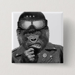 Gorilla Guy Vierkante Button 5,1 Cm