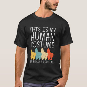 Gorilla Halloween Mensen Kostuum Aap Dier Eenvoudi T-shirt
