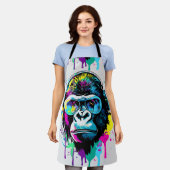 Gorilla Head - Gorilla Schort - Kleurrijke Gorilla (Gedragen)