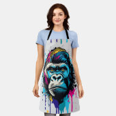 Gorilla Head - Gorilla Schort - Kleurrijke Gorilla (Gedragen)