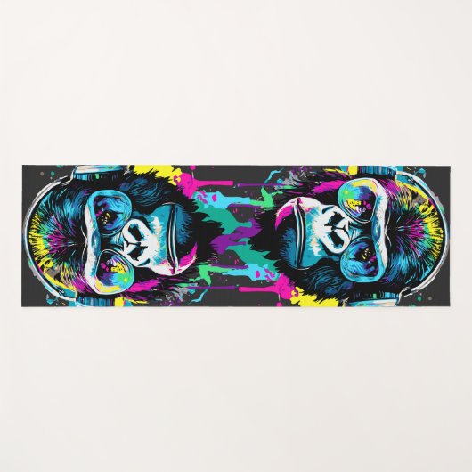 Gorilla Head - Kleurrijke Gorilla Yoga Mat (Voorkant (horizontaal))