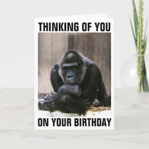 GORILLA HEUREUSE CARTES DE SALUT D'ANNIVERSAIRE