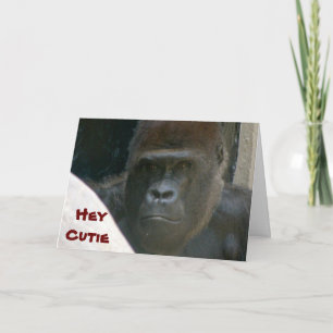 GORILLA, HEY CUTIE VALENTIJN card Feestdagen Kaart