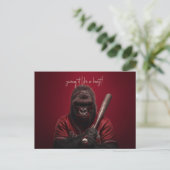 gorilla-honkbalspeler briefkaart (Staand voorkant)