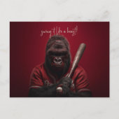 gorilla-honkbalspeler briefkaart (Voorkant)