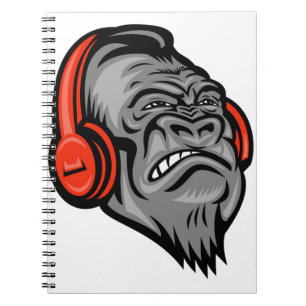 Gorilla-hoofdtelefoon The Mountain Big Face, Goril Notitieboek