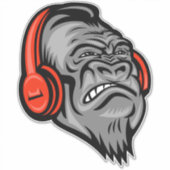 Gorilla-hoofdtelefoon The Mountain Big Face, Goril Sticker (Voorkant)