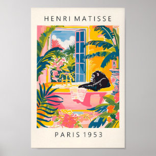 Gorilla in bad roze Poster, dopamine decor, Ma Poster