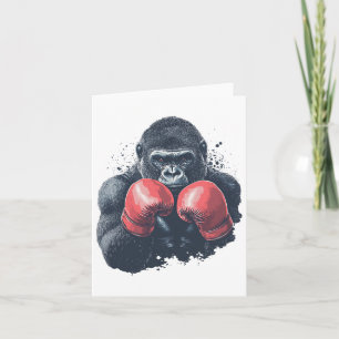 Gorilla in bokshandschoenen - bokstraining kaart