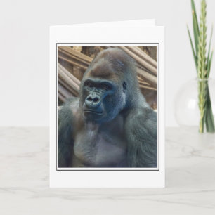 Gorilla in de buurt van wenskaart kaart