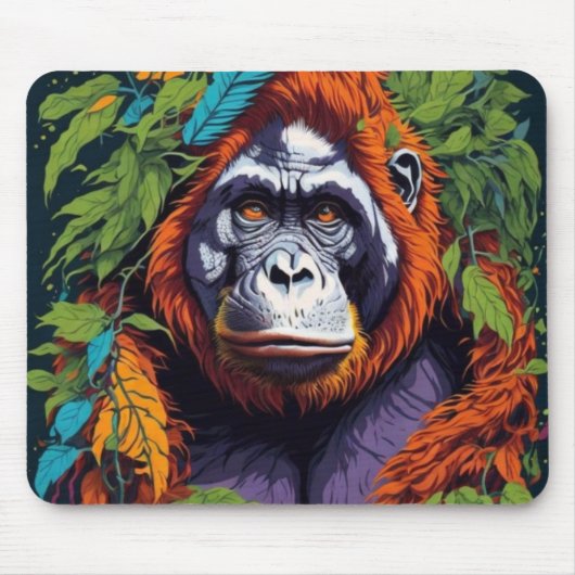 Gorilla in de Mist Mousepad Muismat (Voorkant)