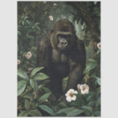 Gorilla in een levendig tropisch bos decoupage tissuepapier (Voorkant)