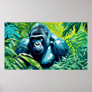 GORILLA IN HET REGENWOUD 5 POSTER