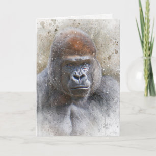 Gorilla Jungle Safari Kunstwerk All-Gelegenheid Bl Feestdagen Kaart