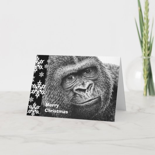 Gorilla kerstKaart Feestdagen Kaart (Voorkant)