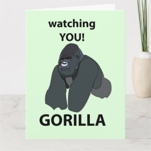 Gorilla kijken naar je grappige gorilla kaart