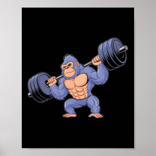 Gorilla Krachttraining Fitness Gym Training Lichaa Poster