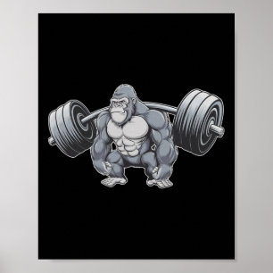 Gorilla Krachttraining Fitness Gym Training Lichaa Poster