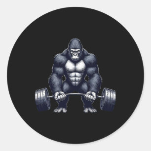 Gorilla Krachttraining Fitness Gym Training Lichaa Ronde Sticker