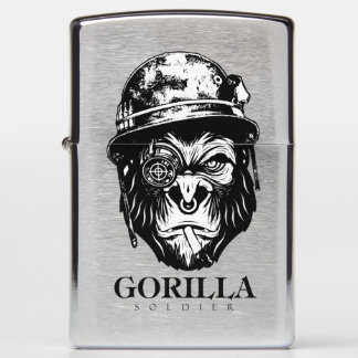 Gorilla-logo-ontwerp. Zippo Aansteker