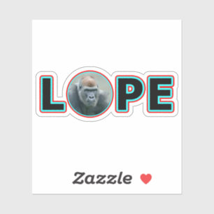 Gorilla Lope schittert in helder naamontwerp Sticker