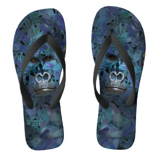 Gorilla Mannen Blauwe Teenslippers