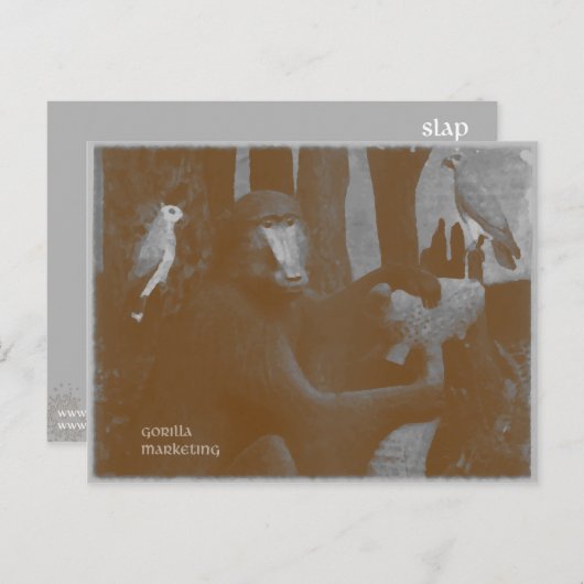 Gorilla Marketing drôle de carte postale (Devant / Derrière)
