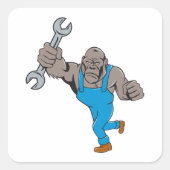 Gorilla Mechanic Vierkante Sticker (Voorkant)