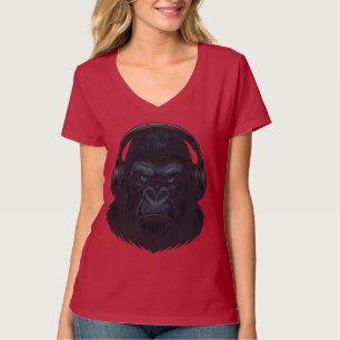 Gorilla met koptelefoon — Felle muziekliefhebber T-shirt