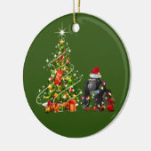 Gorilla met Pet LIGHTS Kerstmis Keramisch Ornament (Links)