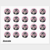 Gorilla met roze bril Lichtroze BG Sticker (Vel)