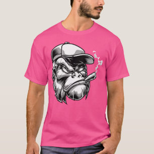 Gorilla Met Sigaret Zilverrug Aap T-shirt