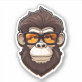 Gorilla met zonnebril clip art sticker (Voorkant)