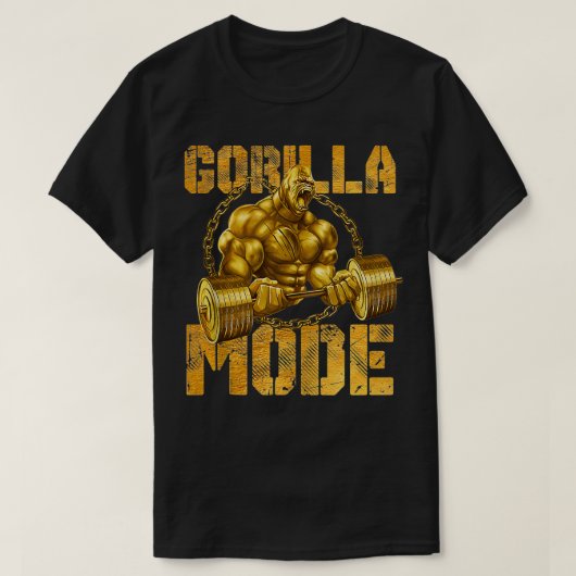 Gorilla Mode Gewicht Hefvermogen Beast Workout Go T-shirt (Design voorkant)