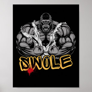 Gorilla Mode Sterke Krachttraining Spier Zwelling Poster