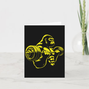Gorilla Monkey Gym Gewichtheffen Bodybuilding Werk Kaart