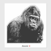 Gorilla Monkey Illustration Oerwoud safari animals Sticker (Vel)