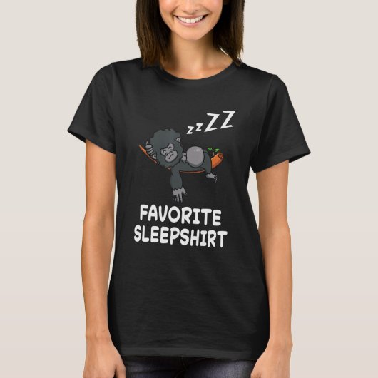 Gorilla Monkey Monkeys Nap Sleeping Sleep Pajama N T-shirt (Voorkant)