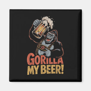 Gorilla My Beer Funny Ape Stein Party Animal Magneet